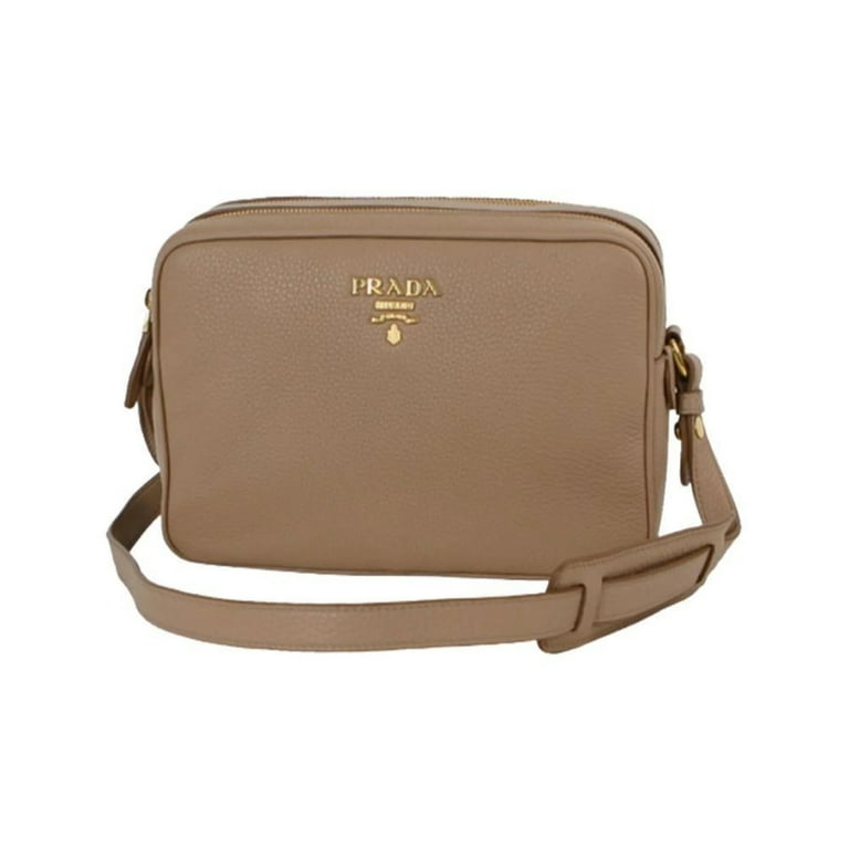 New Prada Beige Vitello Phenix Leather Double Zip Crossbody New Prada Beige Vitello Phenix Leather Double Zip Crossbody