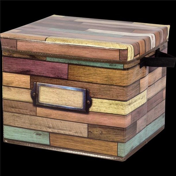 Teacher Created Resources Adult Reclaimed Wood Storage Bin, Multicolor