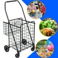 thumbnail image 5 of Folding Shopping Cart, Heavy Duty Grocery Cart with Removable Basket, 360° Rolling Laundry Cart & Lightweight Trolley for Shopping, Grocery, Laundry, Supermarket, Camping, Outdoor, Beach, 5 of 8