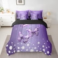 thumbnail image 2 of Castle Fairy Purple Floral Butterflies Bedding Comforter Set 7-Piece for Kids Children Teens,Dreamy Princess King Bedding Sets,Crystal Bling Glitter Splash Ultra Soft Bed Sheets,Luxury Bedroom Decor, 2 of 8
