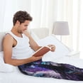 thumbnail image 5 of Naloa Purple Sky Wolf Pajama Pants Men, PJ Bottoms, Sleep & Lounge Pants-X-Large, 5 of 6