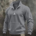 thumbnail image 3 of HomeDM Men's Sweatshirts Quarter Zip Pullover with Pocket Long Sleeve Casual Athletic Tops for Fall Winter Outdoor Workout, 3 of 9