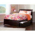 thumbnail image 1 of AFI Portland Solid Wood Full Bed and Footboard with Storage Drawers in Espresso, 1 of 7