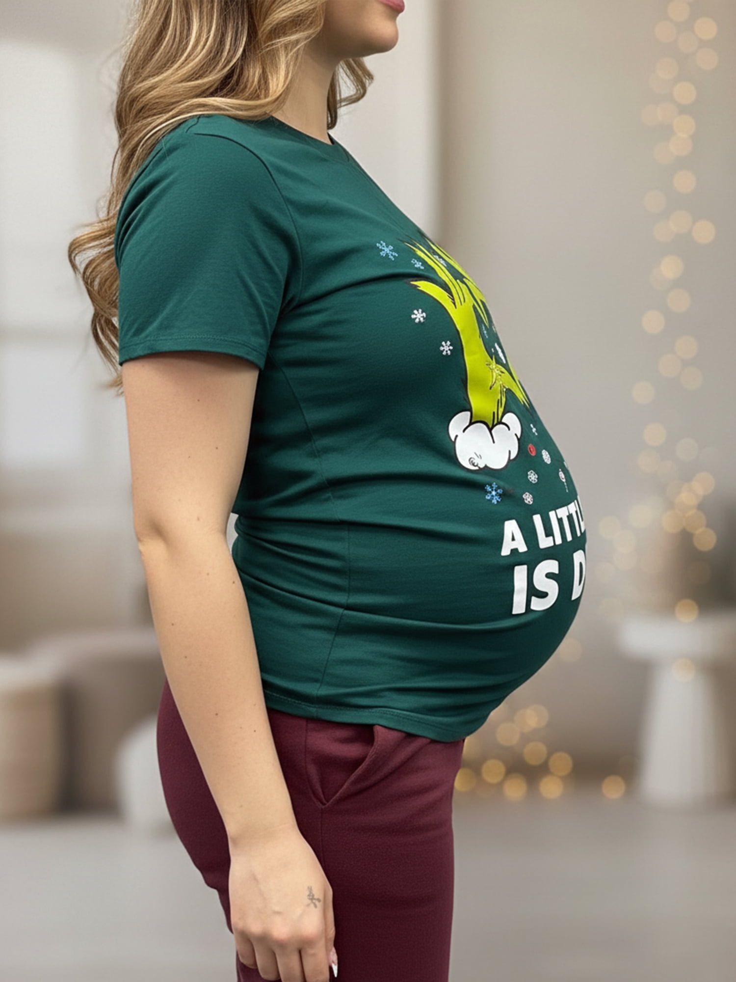 The Grinch, Women's Maternity Graphic T-Shirt, A Little Who Is Due, Sizes XS-XXL