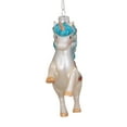 thumbnail image 4 of 5.25" White and Blue Glitter Unicorn Glass Christmas Ornament, 4 of 5