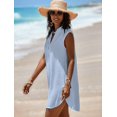 thumbnail image 3 of Traje de baño Halife 2025 con cuello en V, azul claro, talla L, para mujer, 3 of 5