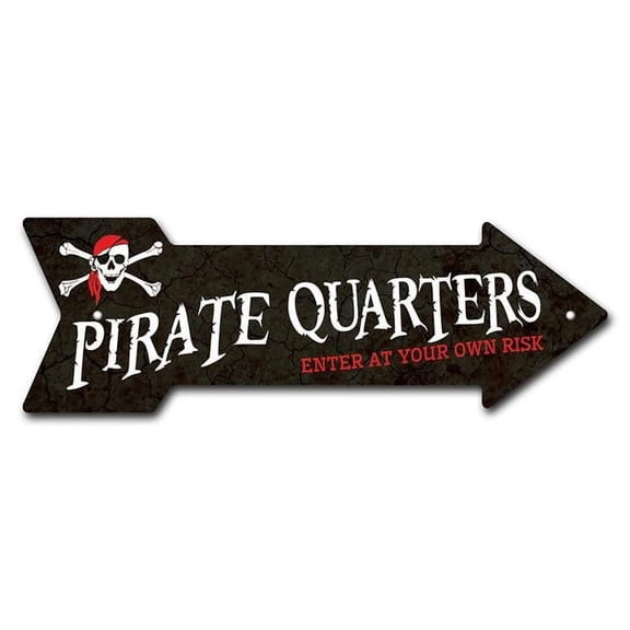SignMission P-ARROW10-999672 10 x 30 in. Wide Pirate Quarters Arrow Sign