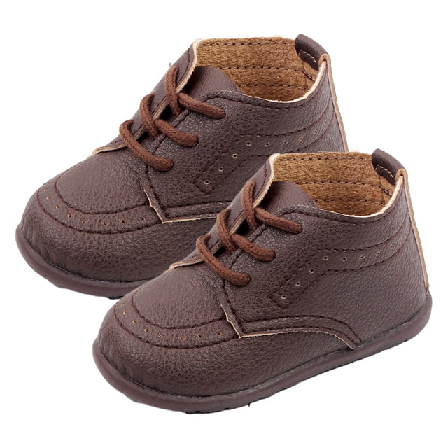 Zapatos de boda con suela PUsoft Zapatos para caminar para niños pequeños y mocasines de cuero Goma