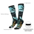 thumbnail image 4 of Balery Black Panther Floral Illustration Printed Novelty Socks Men's Women's Crew Socks Sports Socks Knee High Socks Cotton Socks Quirky and Cool Socks, 4 of 9