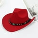 thumbnail image 5 of Sombrero de vaquero occidental de ala ancha, sombrero de copa de jazz, gorra vaquera panameña para acampar al aire libre Sombrero Vaquero 56cm Rojo, 5 of 7