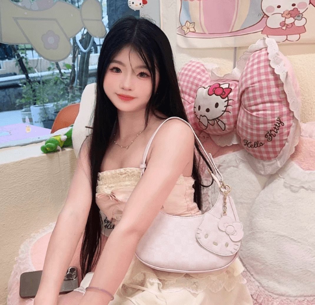 New Hello Kitty Kawaii Underarm Bags Cute Zipper Shoulder Bags For Women Crossbody Bags Bags Gifts Toys