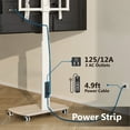 thumbnail image 2 of FITUEYES Modern Rolling TV Stand with Wheels for 32 - 65 inch TVs,Mobile TV Stand TV Cart with Power Outlets,White, 2 of 10