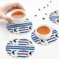 thumbnail image 4 of Leather Coasters with Heat-resistant for Drinks, Bulldog friend -标题2 Round Shape, 4 of 5