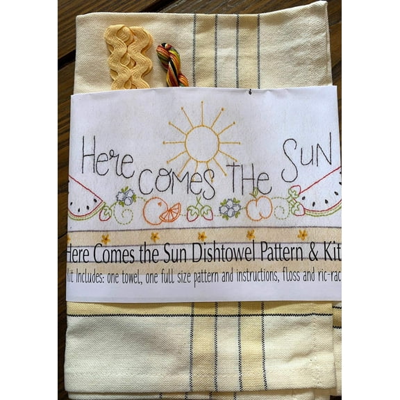 Here Comes The Sun Dishtowel Kit Sewing Pattern by Barri Sue Gaudet from Bareroots