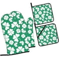 thumbnail image 2 of Saint Patrick Day Oven Mitts and Pot Holders 4 Pcs Sets for Kitchen, Cooking Gloves Heat Resistant Oven Mitt Gloves Non Slip Potholders BBQ Gloves for Baking, Grilling, BBQ, 2 of 6
