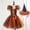 Orange, variant on BRGZLK Girls Halloween Tulle Dress, Trendy Color Blocked Flutter Sleeves Cosplay Costume Set Witch Party Puffed Dress with Hat Black 10-12 Years