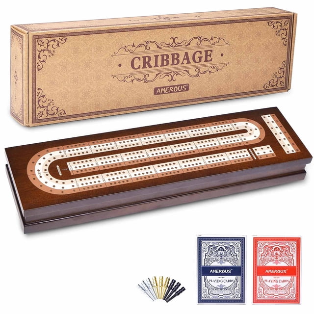 Juego de mesa Cribbage AMEROUS Wooden con cierre magnético