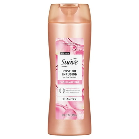 Suave Rose Oil Infusion Volumizing Shampoo for Fine, Flat Hair, 12.6 FL OZ