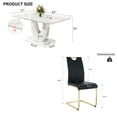 thumbnail image 2 of 63" Modern White Rectangle Faux Marble Dining Table Room Sets for 4,Dining Table with 4 PU Leather Dining Chairs,White Table and 4 Black C-shaped Chairs with Golden Leg, 2 of 7