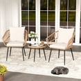 thumbnail image 1 of Costway 3PCS Patio Bistro Set with Soft Cushions, Tempered Glass Coffee Table & Metal Frame, 1 of 10