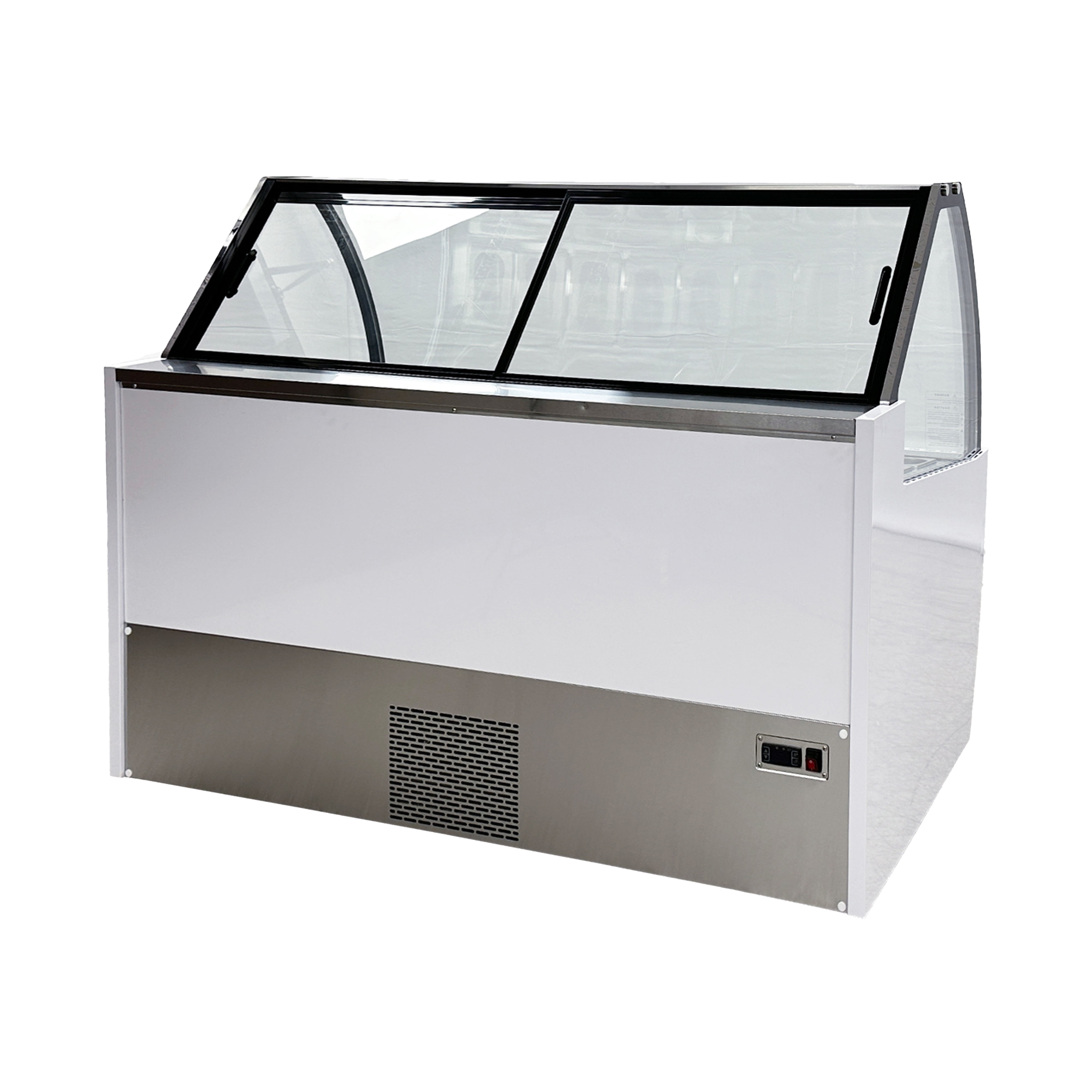 70in. Commercial Ice Cream Gelato Dipping Display Freezer 13 Pans Big Capacity Ice Cream Display Showcase