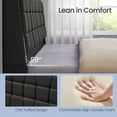 thumbnail image 4 of LEDREM Queen Floating Bed Frame with LED Lights, Tufted Storage Headboard, Built-In Charging Station, Noise-Free Platform, Dark Gray, 4 of 6
