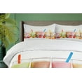 thumbnail image 4 of Ambesonne Colorful Duvet Cover Sets, Flavored Bubble Teas Image, 2-King, Off White Multicolor, 4 of 7