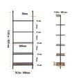 thumbnail image 5 of KFFKFF 5-Tier Ladder Shelf, 24x11.8in, Wall-Mounted Open Bookshelf with Metal Frame, Storage Rack for Kitchen, Bedroom, Bathroom, Living Room, Black, 5 of 9