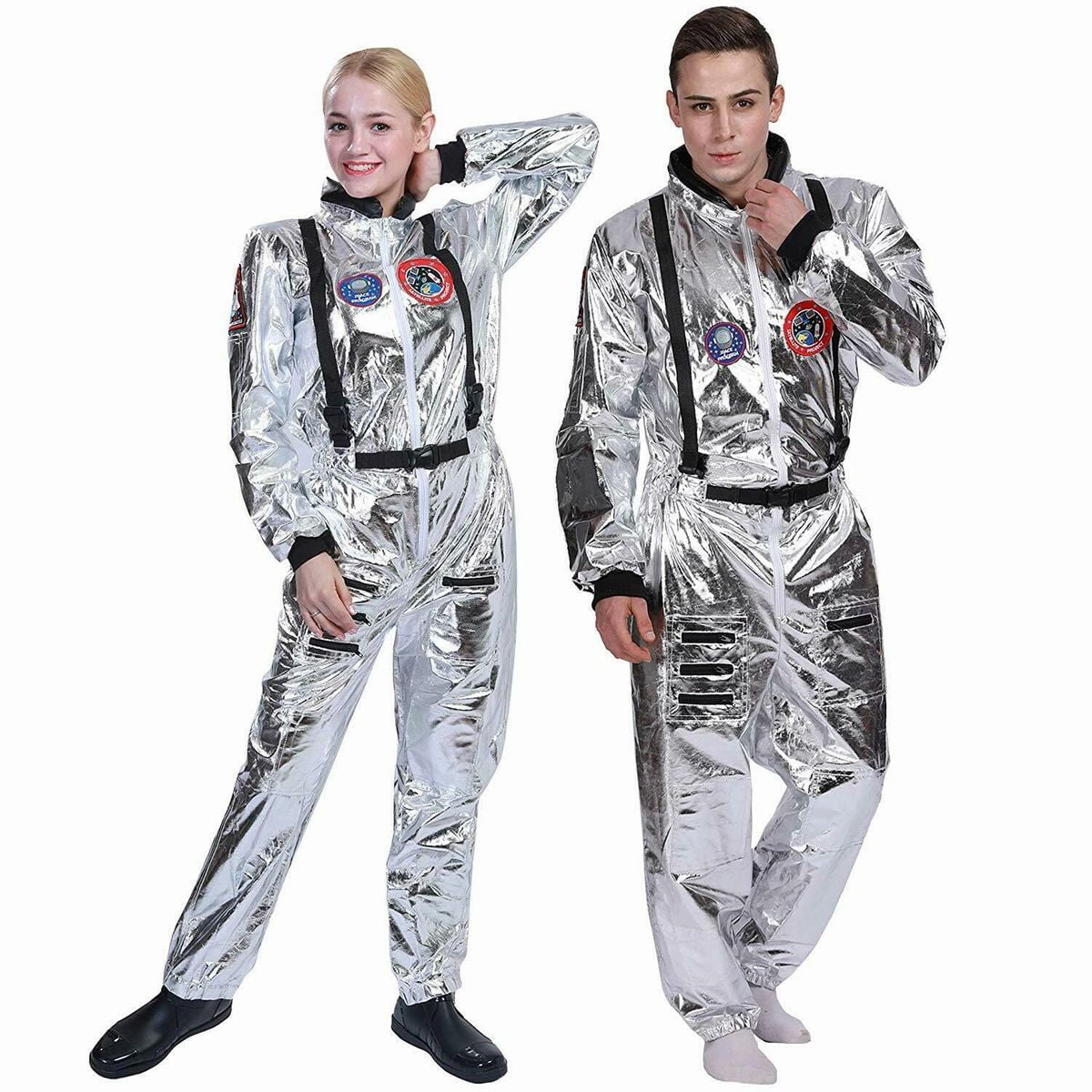 Men's Astronaut Spaceman Costume Halloween Cosplay Outfits Dress Up (L ...
