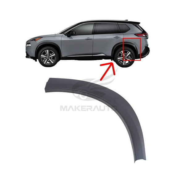For 2021 2022 2023 Nissan Rogue Rear Driver Bumper Molding Black Wheel Opening LH 788736RR1A