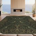 thumbnail image 2 of Design&I 8'x10' Washable Area Rug Sleek Flatweave Pet Friendly Bird Botanical Vintage Scroll Foliage Border Moody Whimsical Refined Structured for King Size Bedroom, Under Bed, 2 of 7