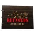 thumbnail image 1 of Mr And Mrs Personalized Name And Date Wedding Guest Book Wooden Photo Albums Memory Guestbook, 1 of 2