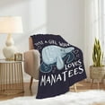 thumbnail image 3 of Just A Girl Who Loves Manatees Blanket Throw, Flannel Fleece Microfiber Lightweight Soft Cozy Luxury for All Season in Home Bed Sofa Chairs Dorm 50"x40" Blanket for Kids, 3 of 6