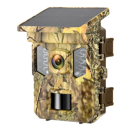 4K Solar Trail Camera 48MP WiFi Hunting Camera with Night Vision Motion Activated 0.1s Trigger IP66 Waterproof for Wildlife Scouting