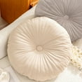thumbnail image 2 of Monebena 18 Inch Velvet Round Throw Pillow Pleated Meditation Floor Pillow Cushion Decoration Large Pillows Seating for Couch Chair Yoga Living Room M01, 2 of 9