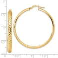 thumbnail image 4 of Finest Gold 14K Yellow Gold Polished Diamond-Cut Hoop Earrings, 4 of 4