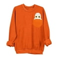 thumbnail image 2 of Sweatshirts for Women Plus Size Halloween Sweatshirts Printed Round Neck Long Sleeved Sweatshirts Orange XL, 2 of 4