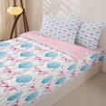 thumbnail image 3 of Manfei Ocean Cartoon Shell Zipper Twin Comforter Sets with Fitted Sheet and 2 Pillowcases,Pink Bowknot Zipper Bedding Set,Pink Reversible,4 Pieces, 3 of 7