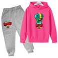 thumbnail image 3 of Conjunto de 2 piezas con capucha y pantalones para niños y niñas, chándal con estampado de juego de moda para primavera y otoño, de 3 a 13 años, trajes clásicos de anime, 3 of 5