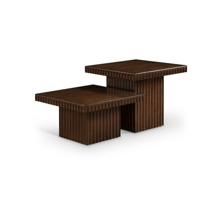 Meridian Furniture Spencer 2-Piece Brown Oak Veneer Coffee Table