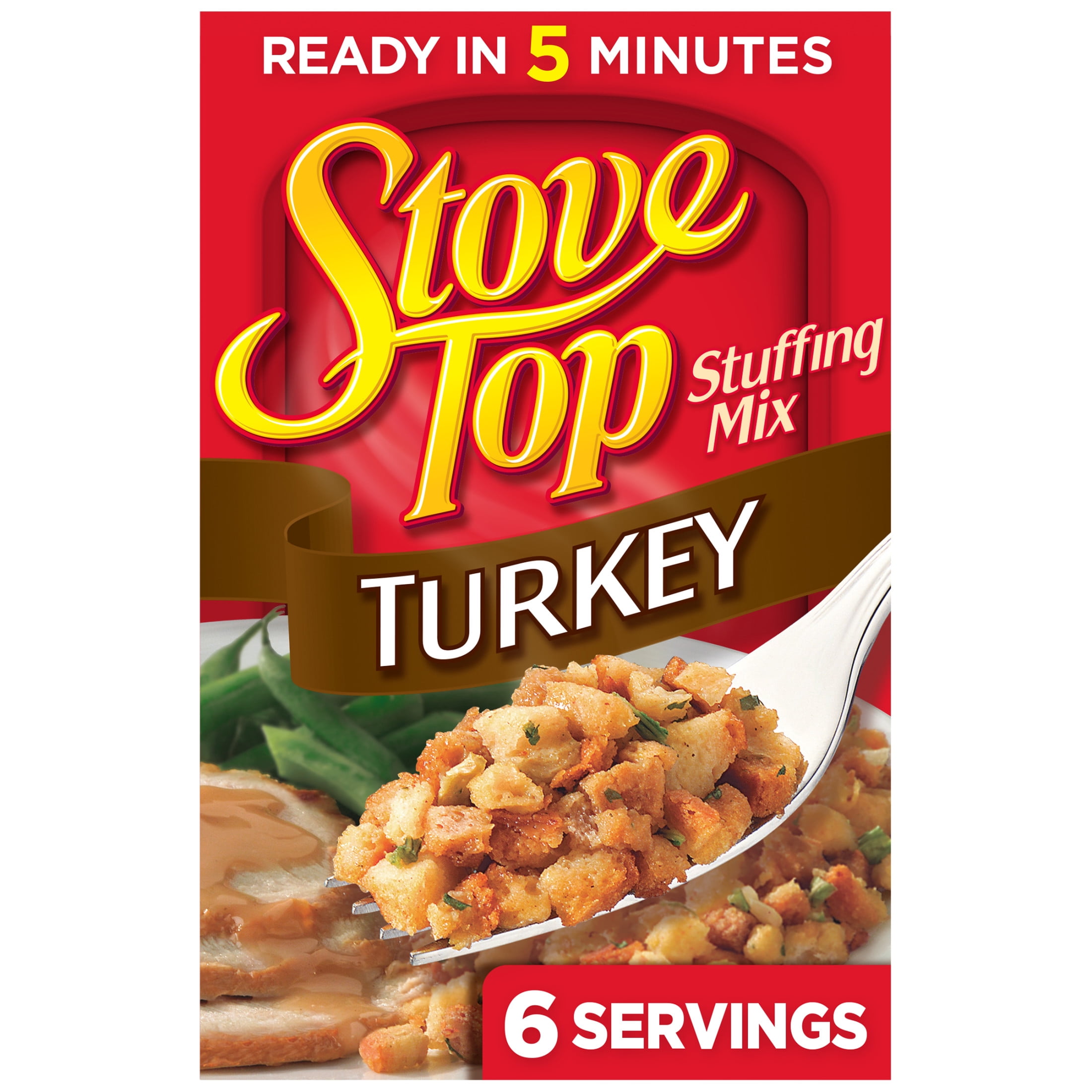 (2 pack) Stove Top Stuffing Mix, 1 Box, for Dinner Sides and Thanksgiving Dinner, Turkey, 6 oz