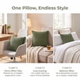 thumbnail image 5 of REGALWOVEN Corduroy Throw Pillow Covers Set of 2 Solid Decorative Cushion Cases for Sofa Couch Bedroom Home Decor Dark Green 16" x 16", 5 of 7