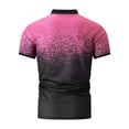 thumbnail image 5 of ZVNAΖH Men's Short Sleeve Polo Shirt, Casual Gradient Print 3 Button Collar Tops Summer Lightweight Breathable Shirts for Golf, Vacation & Everyday Use, 5 of 5