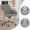 thumbnail image 7 of Modern Arm Chair,Adjustable Office Desk Chair with Wheels,Swivel Vanity Chair,Gray, 7 of 7