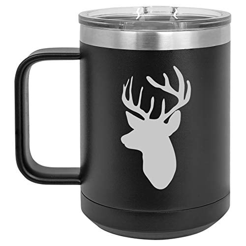 Tumbler 20oz 30oz Travel Mug Cup Vacuum Insulated Stainless Deer Head w/ Antlers 