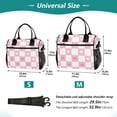 thumbnail image 4 of FORMRS Insulated Lunch Bag Unisex Large Capacity with Shoulder Strap, Pink Checkered Heart, 4 of 6