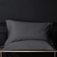 thumbnail image 4 of y Microfiber Standard Pillow Shams Set of 2, Fade, Wrinkle and Shrinkage Resistant Soft Pillow Covers with Envelope Closure Euro Sham Covers (Dark Grey, 20x26 Inches), 4 of 5