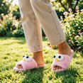 thumbnail image 4 of Iyufng Women's Cute 3D Big Eye Cartoon Fuzzy Plush Slippers Soft Fluffy Open Toe Casual Indoor House Slide Sandals, 4 of 7