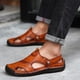 thumbnail image 2 of Sandalias de verano con punta, transpirables, hechas a mano, informales, de cuero, de doble uso, para cubrir los pies, modernas y perezosas, para playa, 2 of 5