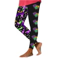 thumbnail image 3 of DDAPJ pyju Mardi Gras Outfit for Women, Mardi Gras Leggings Tuesday Carnival Mask Graphic Tights High Waisted Stretchy Casual Workout Yoga Pants Clearance Sale Multicolor XL, 3 of 5